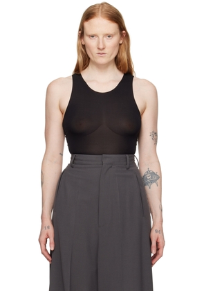 MM6 Maison Margiela Black Crewneck Tank Top