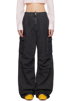 Coperni Black Faded Denim Cargo Pants