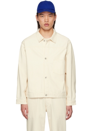 nanamica Off-White Cropped Denim Jacket