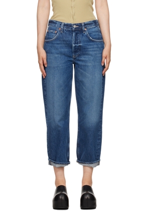 Citizens of Humanity Blue Dahlia Bow Leg Baby Roll Jeans