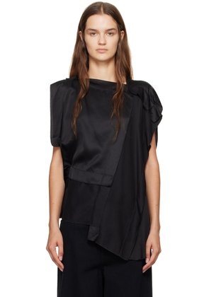 MM6 Maison Margiela Black Asymmetrical Blouse