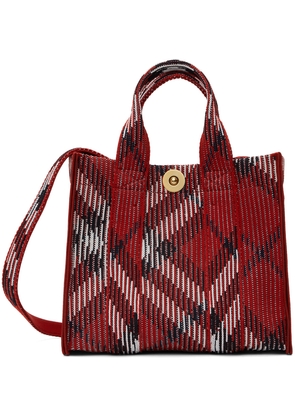 Burberry Red Mini Check Knitted Tote