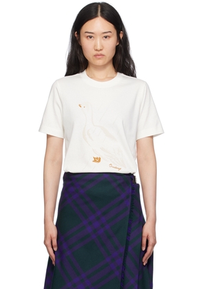 Burberry White Duck Cotton T-Shirt