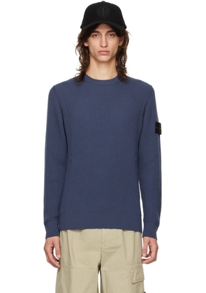Stone Island Blue Full Rib Sweater