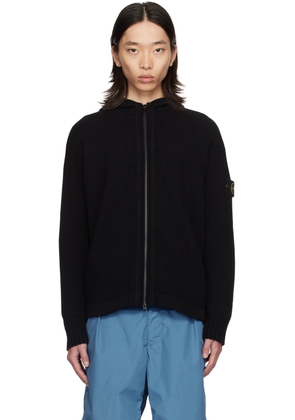 Stone Island Black Hooded Cardigan