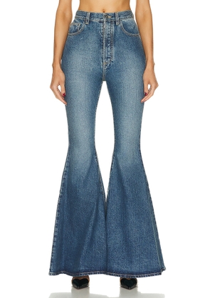ALAÏA Flare Jean in Bleu Vintage - Denim-Medium. Size 34 (also in ).