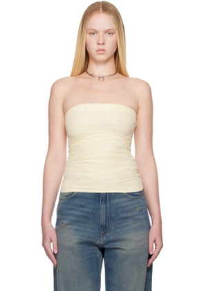 MM6 Maison Margiela Off-White Mesh Tube Top