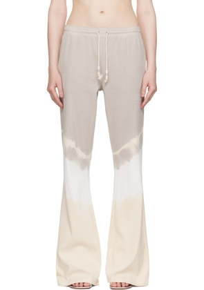 MM6 Maison Margiela Gray & Off-White Interlock Cotton Jersey Lounge Pants