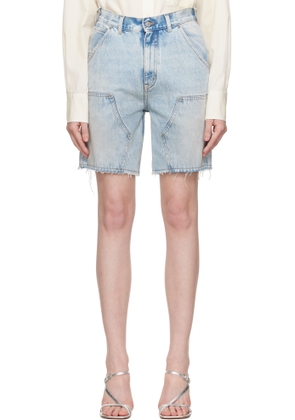 MM6 Maison Margiela Blue Raw Edge Shorts