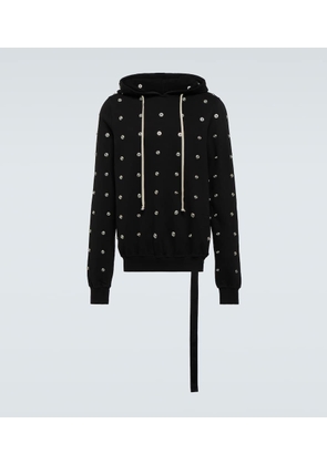 Rick Owens Granbury studded cotton jersey hoodie