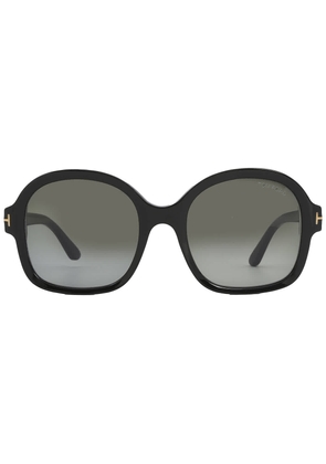Tom Ford Hanley Smoke Gradient Square Ladies Sunglasses FT1034 01B 57