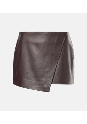 The Frankie Shop Cleo leather wrap skirt