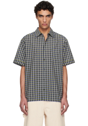 A. P.C. Green & Navy Ross Short-Sleeve Shirt
