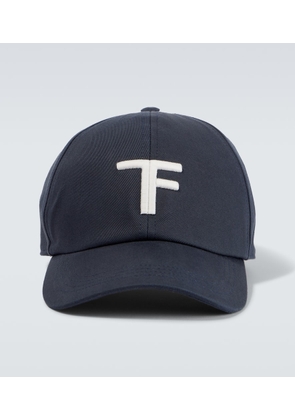 Tom Ford TF embroidered leather-trimmed baseball cap