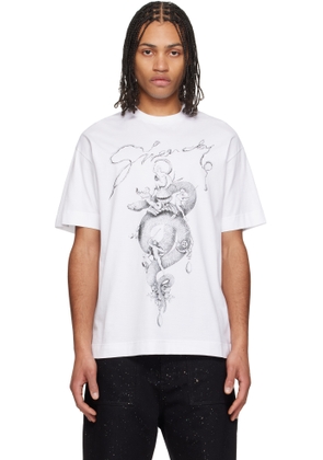 Givenchy White Chandelier & Snake Print T-shirt
