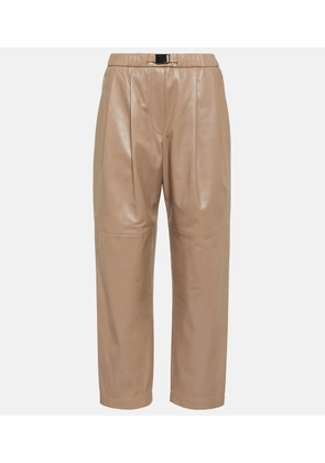 Brunello Cucinelli Mid-rise leather pants
