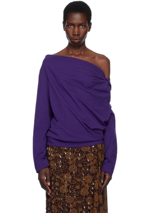 Dries Van Noten Purple Off-Shoulder Top