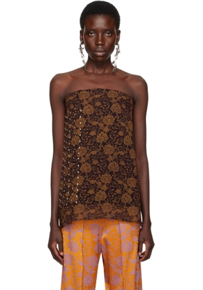 Dries Van Noten Brown Layered Top