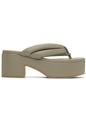Dries Van Noten Khaki Platform Sandals