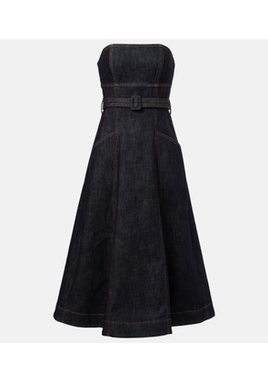 Self-Portrait Belted strapless midi dress