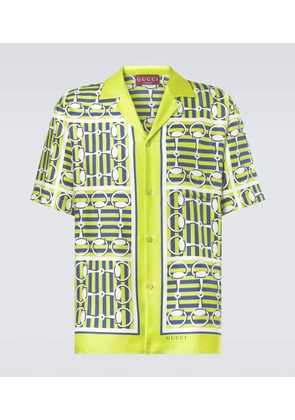 Gucci Horsebit silk twill bowling shirt