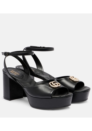 Gucci Double G leather platform sandals