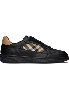 Burberry Black Leather & Check Terrace Sneakers​