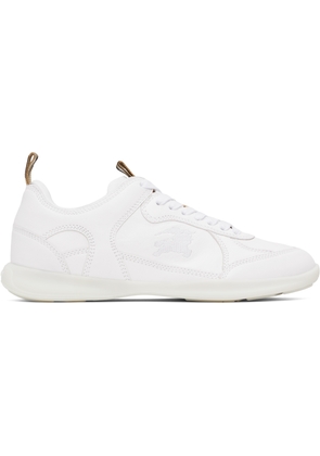 Burberry White Leather Matrix Sneakers