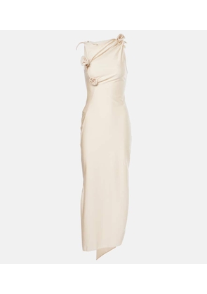 Coperni Floral-applique asymmetric gown