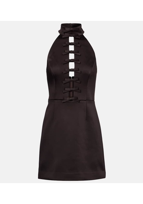 Rebecca Vallance Bow-detail cutout halterneck minidress
