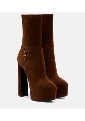 Saint Laurent Nico 155 suede platform ankle boots