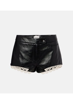 Magda Butrym Lace-trimmed leather shorts