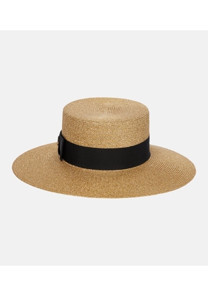 Gucci Embellished lame straw hat