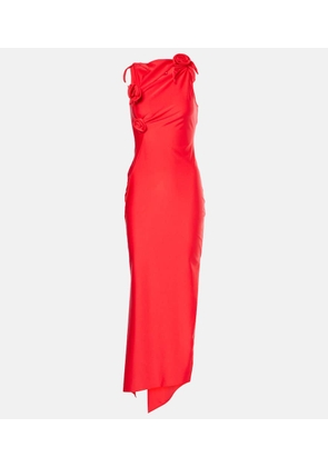 Coperni Floral-applique asymmetric gown