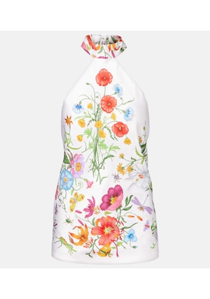 Gucci Floral halterneck silk twill top