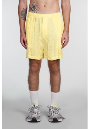 Balenciaga Shorts In Yellow Silk