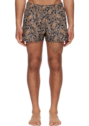 Isabel Marant Black & Brown Vicente Swim Shorts