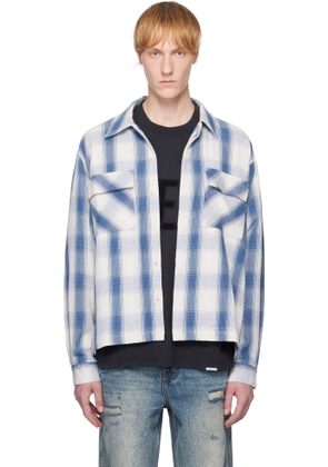 Represent Blue & Off-White Season Flannel Shirt