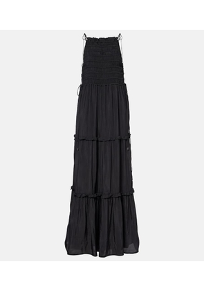 Ganni Smocked tiered maxi dress