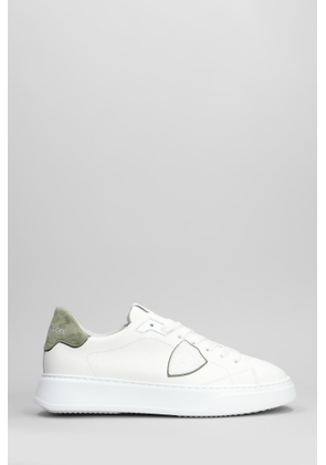 Philippe Model Temple Low Sneakers In White Leather