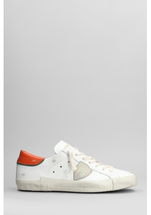 Philippe Model Prsx Low Sneakers In White Leather