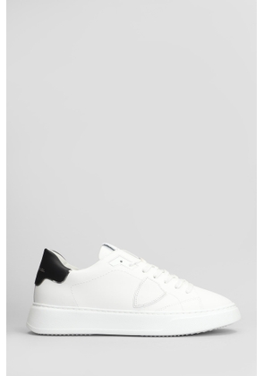 Philippe Model Temple Low Sneakers In White Leather