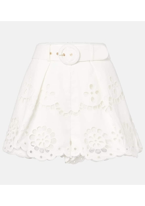 Zimmermann Pop embroidered linen shorts