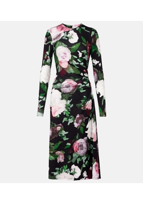 Erdem Draped floral midi dress