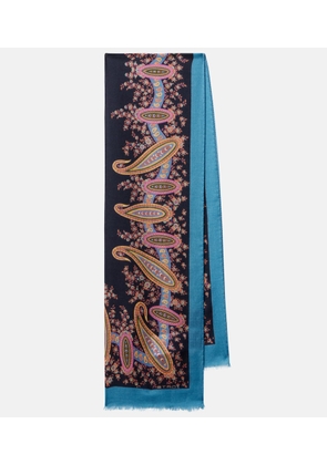 Etro Floral wool cashmere and silk scarf