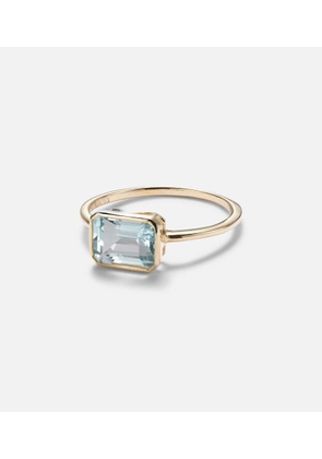 Mateo 14kt gold ring with blue topaz