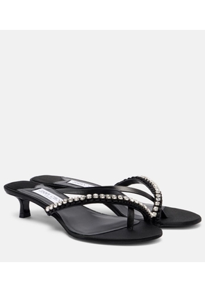 Jimmy Choo Dila 35 leather and satin thong sandals
