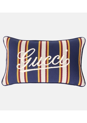 Gucci Logo striped cotton cushion