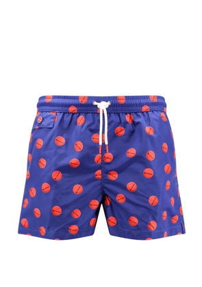 Kiton Nylon Swim Trunk With All-over Print