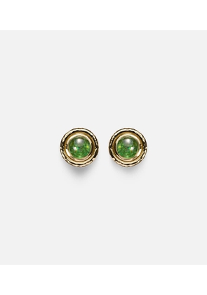 Octavia Elizabeth Palm 18kt gold earrings with tsavorites